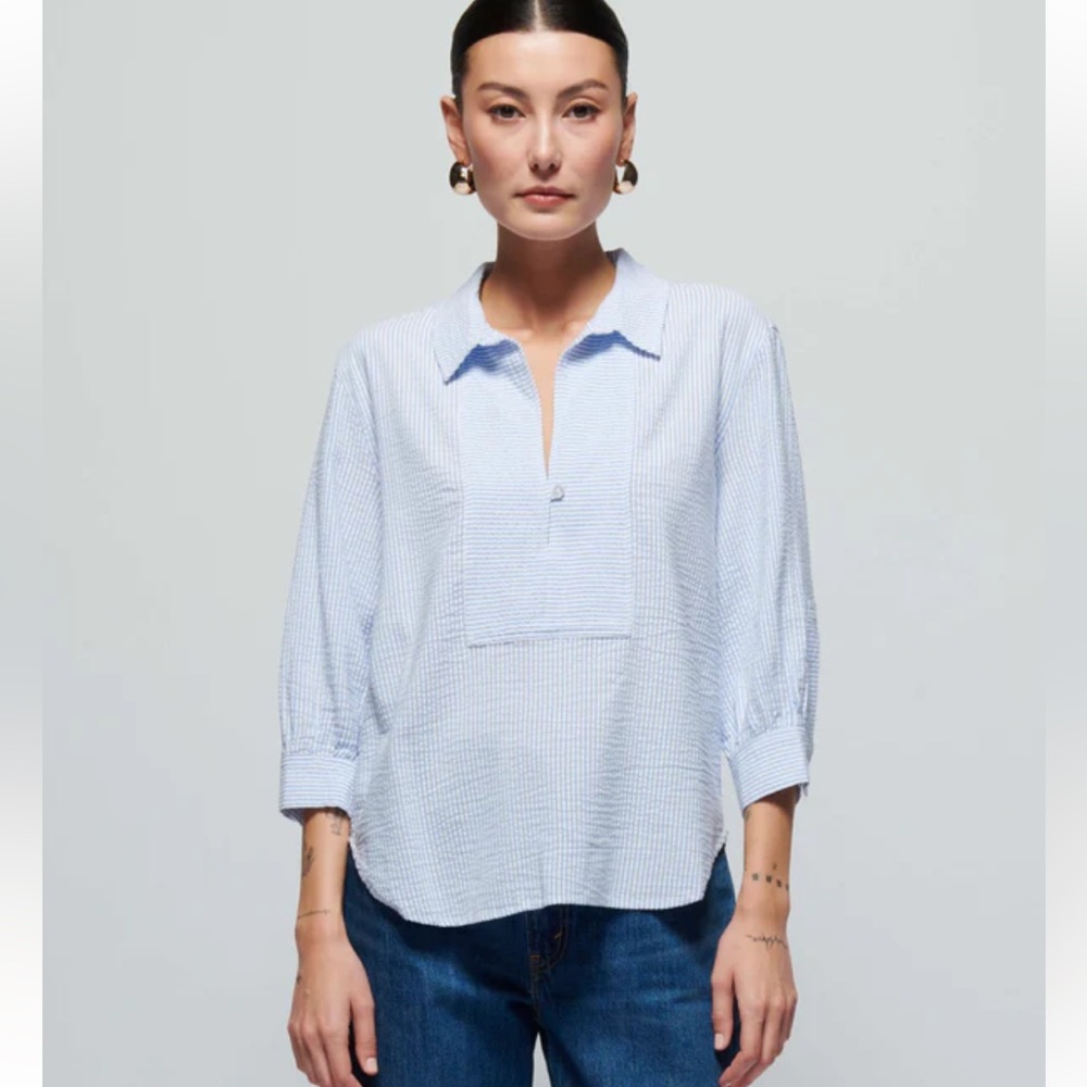 Nation LTD Light Blue Pinstripe Tunic